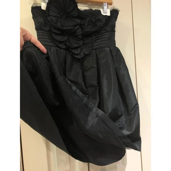 Black Vivienne Tam Silk Taffeta Statement Flower Strapless Cocktail Dress 6 - Picture 11 of 12